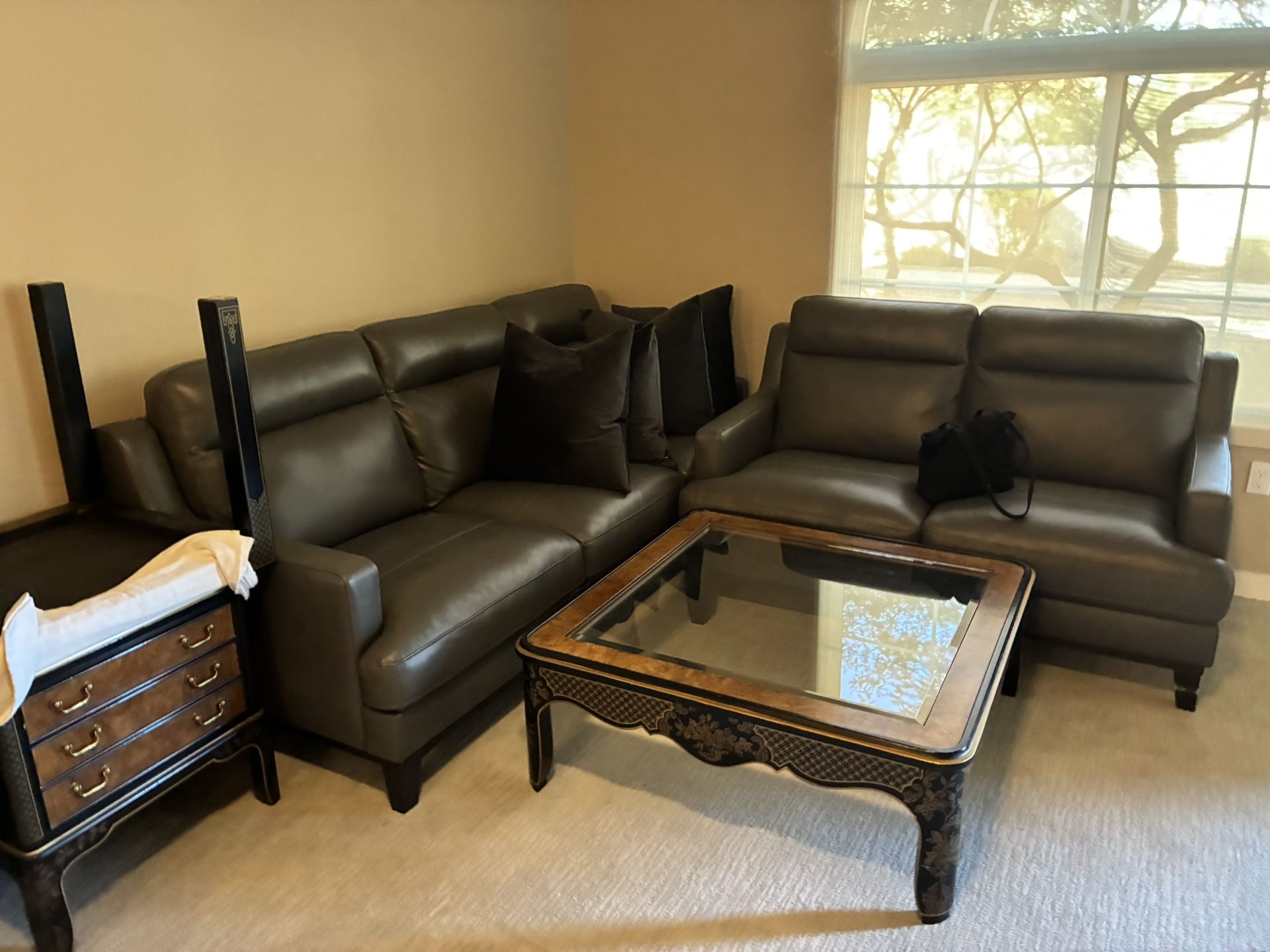 Gray Leather Couches