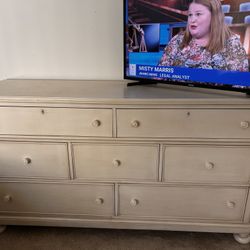 White Mid Century Solid Wood Dresser MUST GO By 1/31