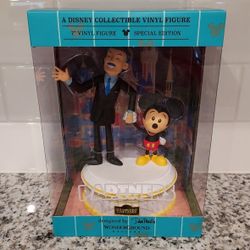 Disneyland Wonderground Mickey Mouse + Walt Partners 7" Vinyl Figure - New In Box 