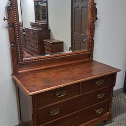 Vintage Chest And Mirror