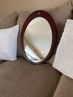 Dark brown wood mirror