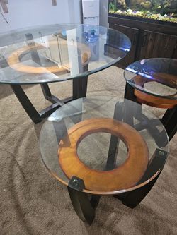 Dining Table & Two Matching Side Table