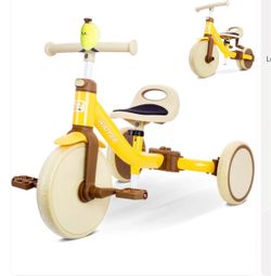 4-in-1 Toddler Tricycle for Ages 18 Months to 3 Years, Tool-Free Mode Switch