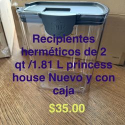 Recipiente Hermético De 2 Qt 👉 princess house todo nuevo y con caja 📦