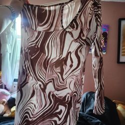 Brown Marble Party Dress