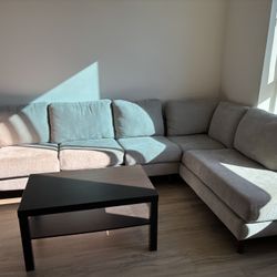 Grey Sectional Modern Couch Living Spaces