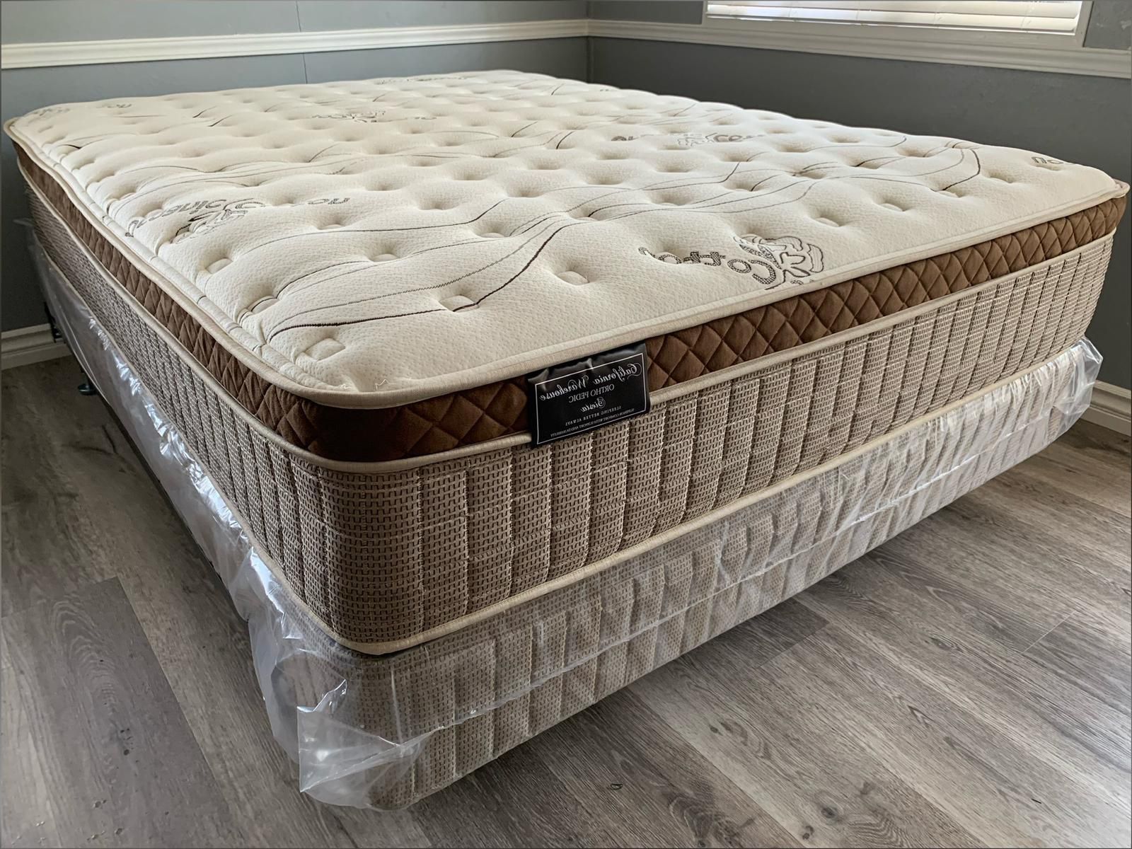 12in Queen Organic Cloud Comfort Europillow Top Mattress and Boxspring