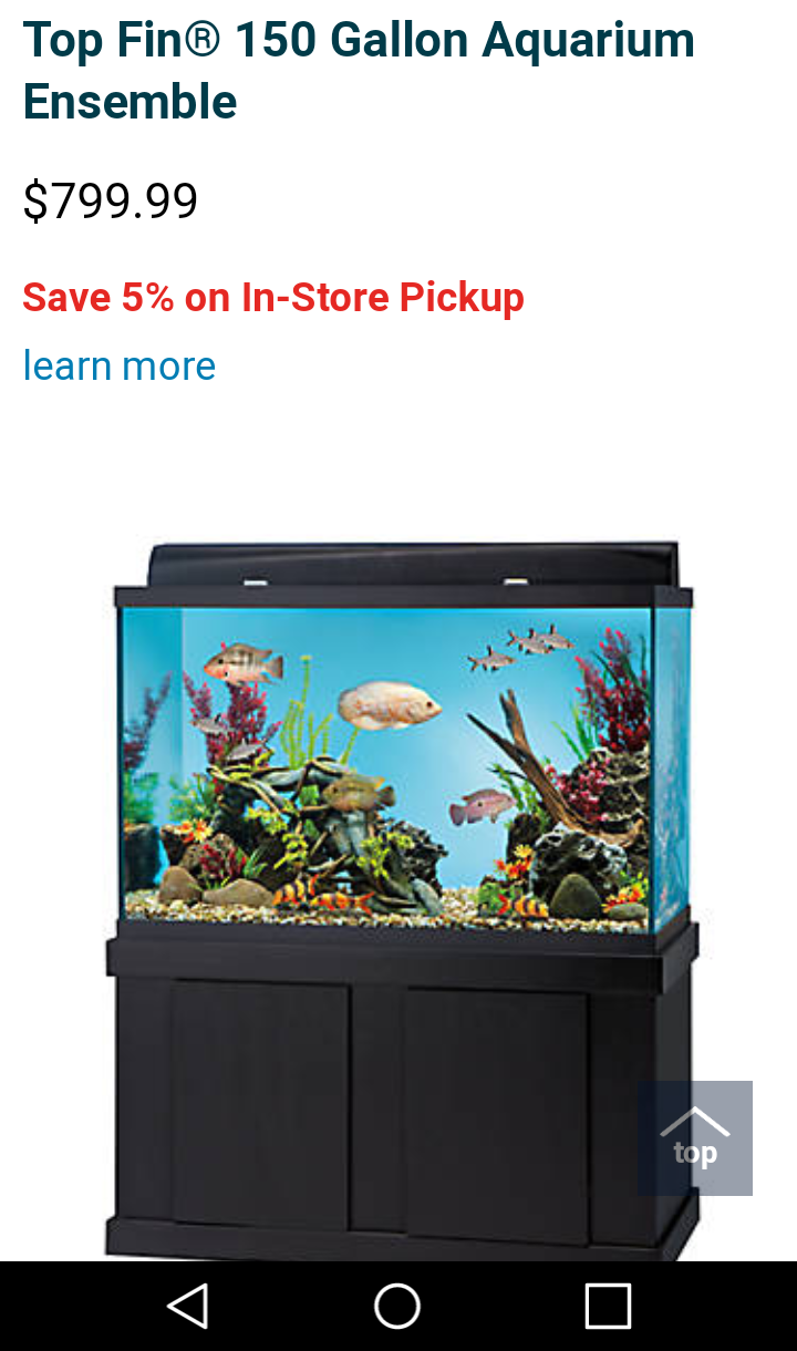 Petsmart 150 gallon aquarium sale