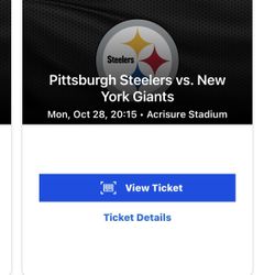 2 Tickets - Steelers (Home) vs NY Giants  Oct 28th