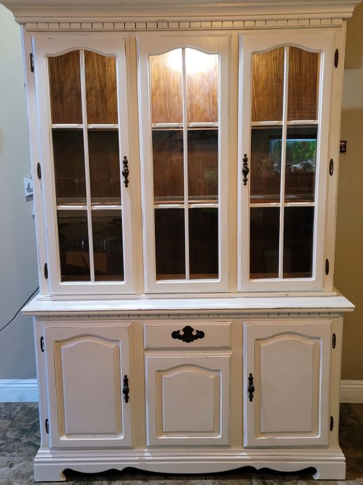 Antique Hutch China Cabinet Kitchen Pantry
