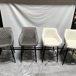 New Set Of 2 Barstool With Velvet Seats