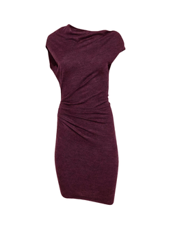 Helmut Lang Sonar Asymmetric Wool Dress (Burgundy) – Size P