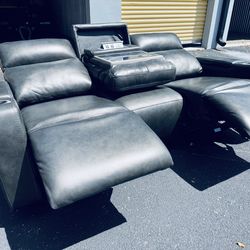 Stunning High End NatuzziI Italian Leather Custom POWER Reclining Sofa( Fully Upgraded)