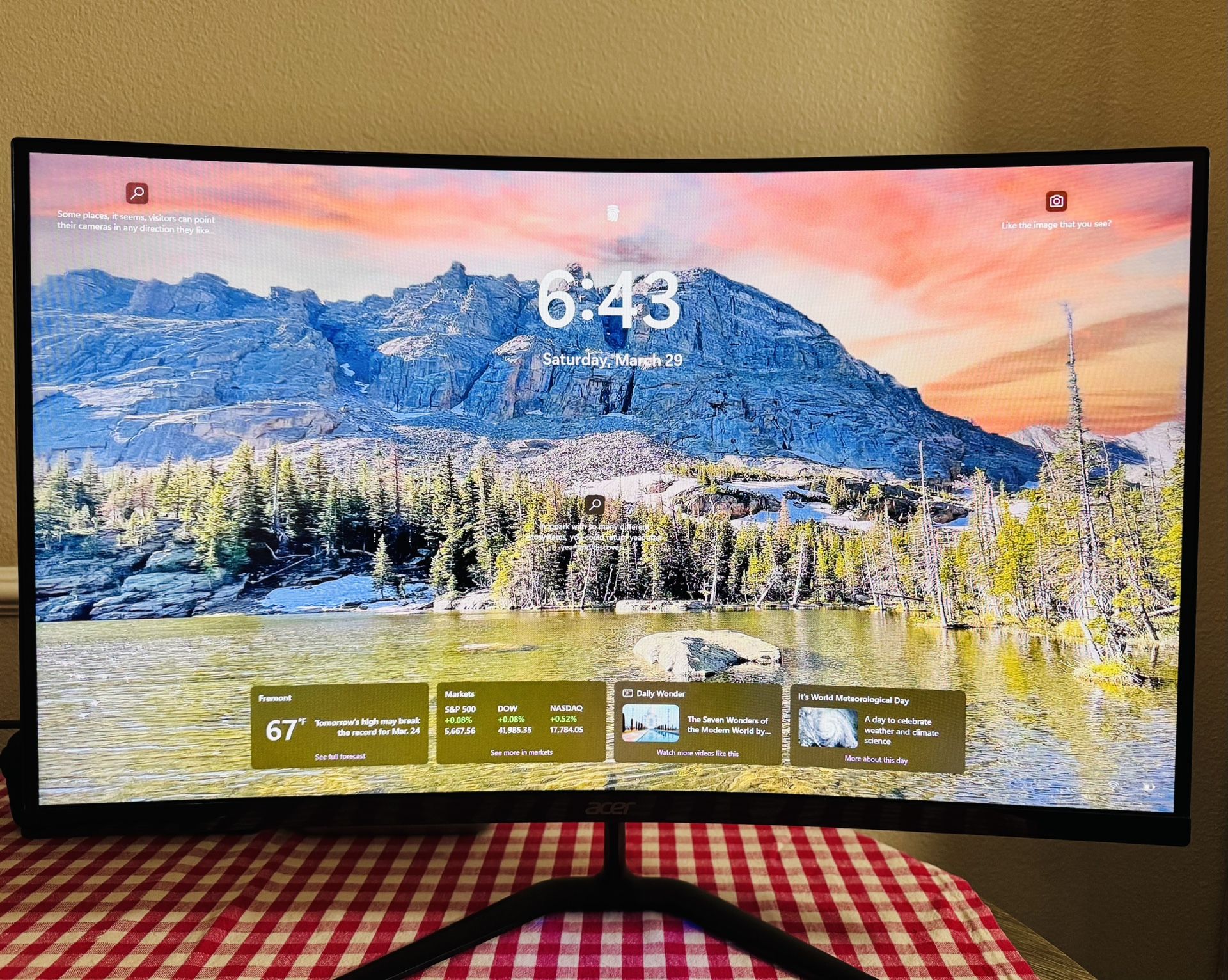 Acer 27" Curved Monitor for sale