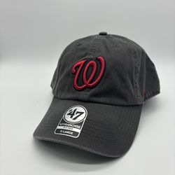 47 Brand Washington Nationals Franchise MLB Fitted Cap Hat Size XL Graphite Gray