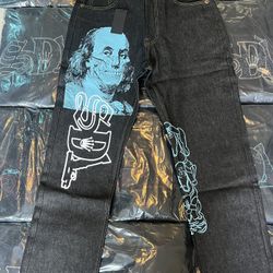 Sdl Baby Blue And Black Jeans 