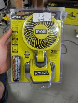 RYOBI USB Lithium Clamp Fan Kit with 2.0 Ah USB Lithium Battery and Charging Cable