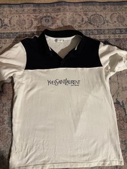 Vintage YSL black and white polo, size large fitted
