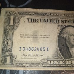 Blue Stamped 1 Dollar Bills.