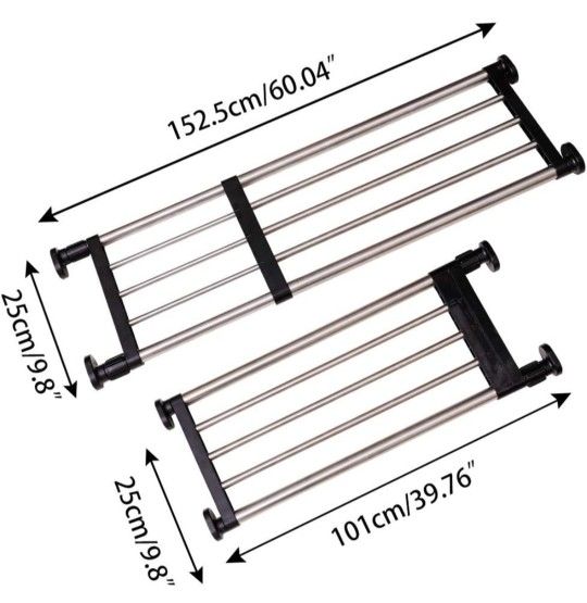 Expandable Closet Tension Shelf Rod Adjustable