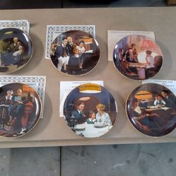 Set Of 6 Bradford Exchange Norman Rockwell Plates