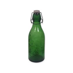 Green antique Wheaton Glass Grandma Wheaton's Whole Milk bottle with stopper