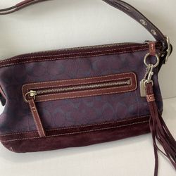 Coach Signature Print Hobo Handbag