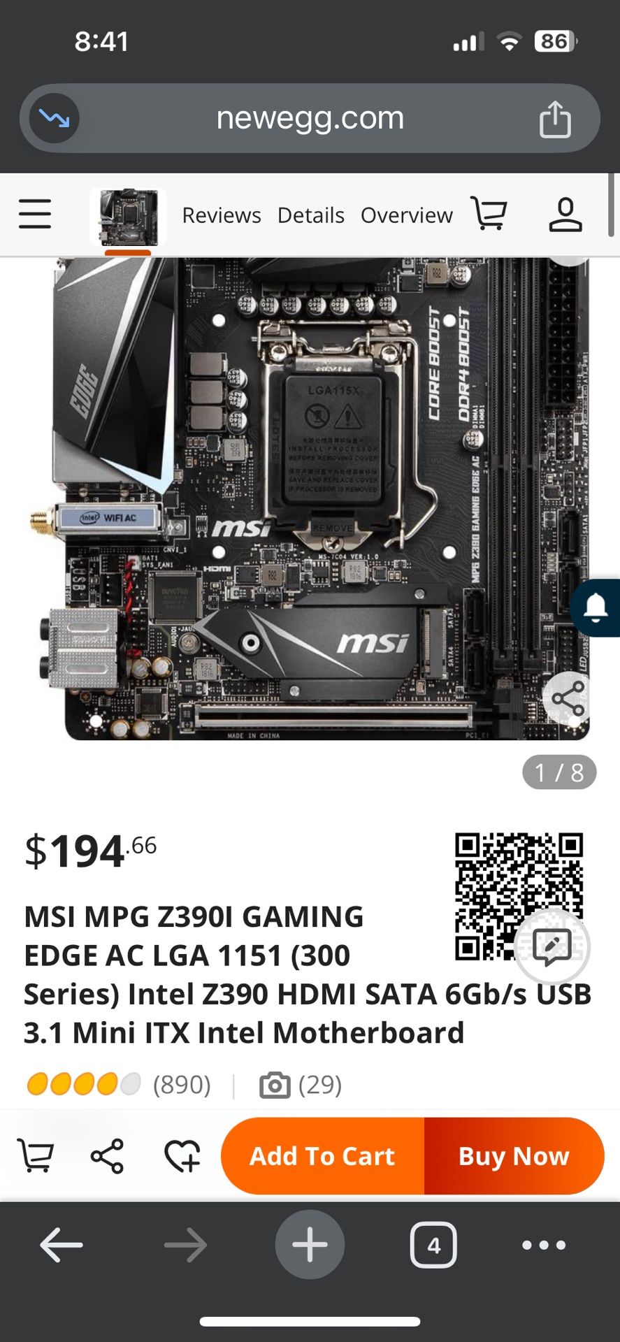 MSI MPG Z390I Motherboard