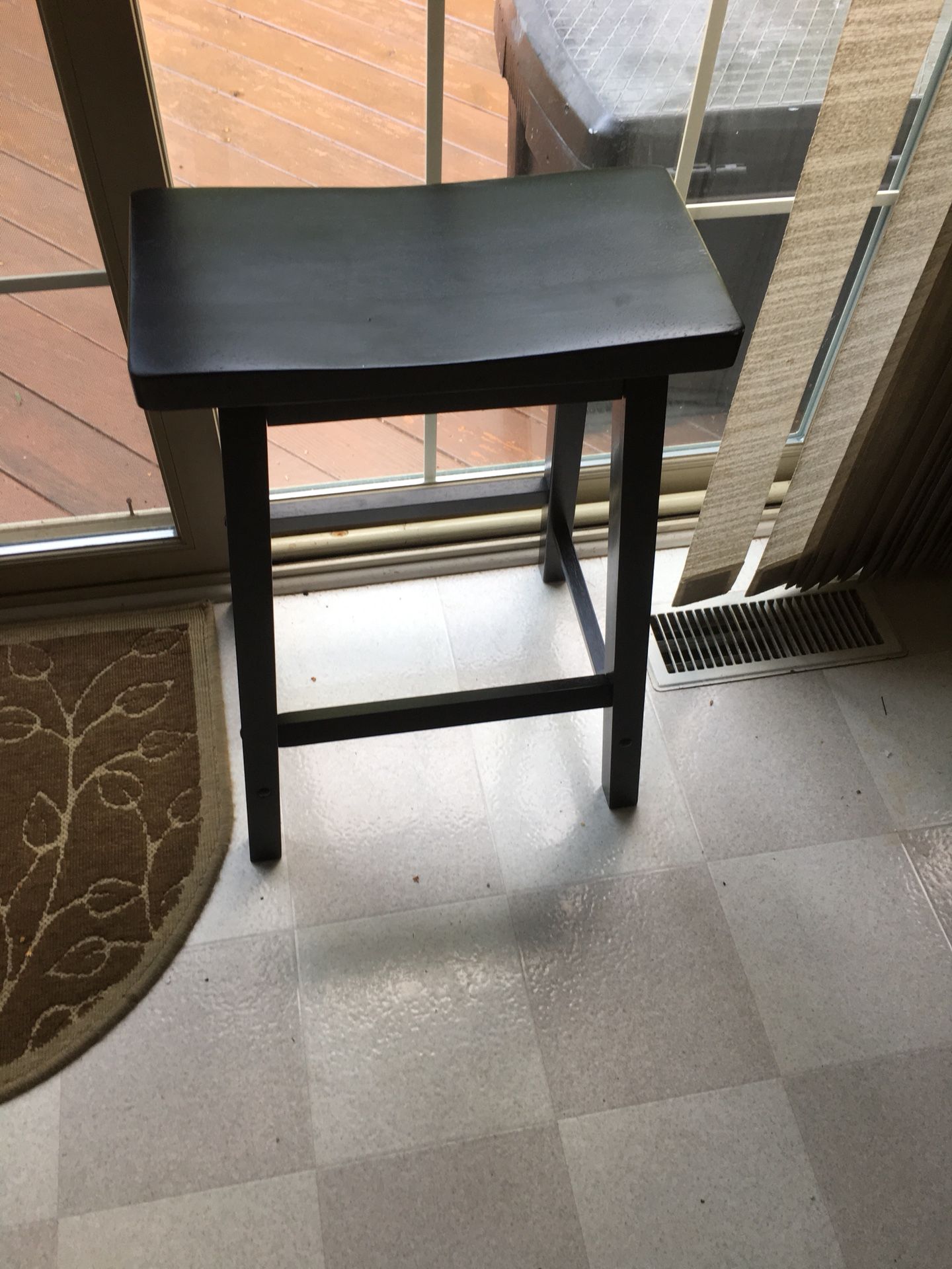 Solid wood stool
