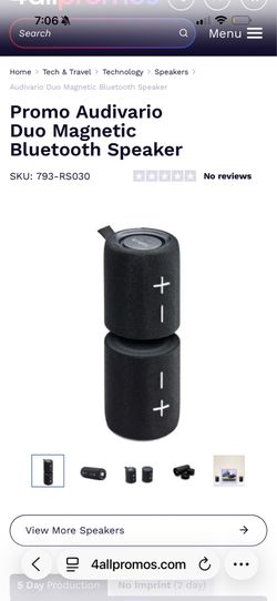 Promo Audivario Duo Magnetic Bluetooth Speaker