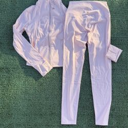 Pink Lululemon Set Gold Zip-Up (Size 6)