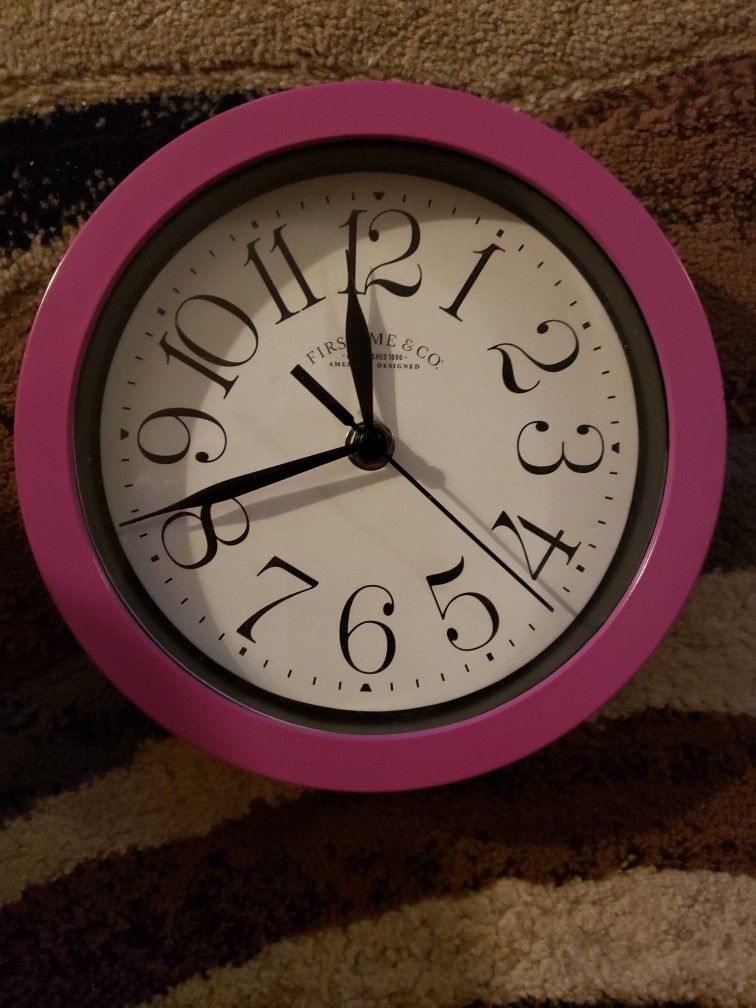 8" Lavender Purple Wall Clock uses 1 AA Battery