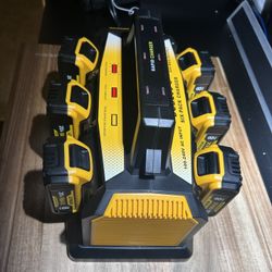 Dewalt 20v 6 Slot Rapid Charger With 6 20v 8ah Batteries