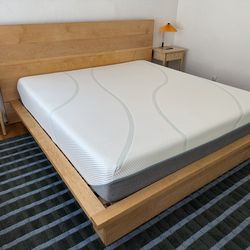 Maple Solid Hardwood King Low Platform Bed Frame