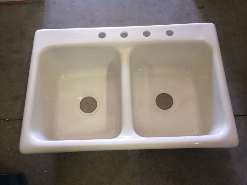 Brand new in the box kitchen Sink Bisque Thermocast 33"x22"x9" Deep
