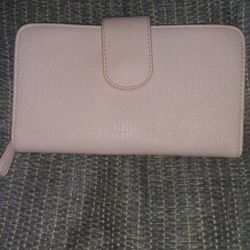 Ballerina Pink Pebble Clutch/Oversized Wallet Faux Leather

