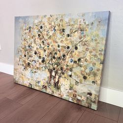 40x30 Large Colorful Textured Tree Canvas Wall Artwork Wall Art Wall Decor