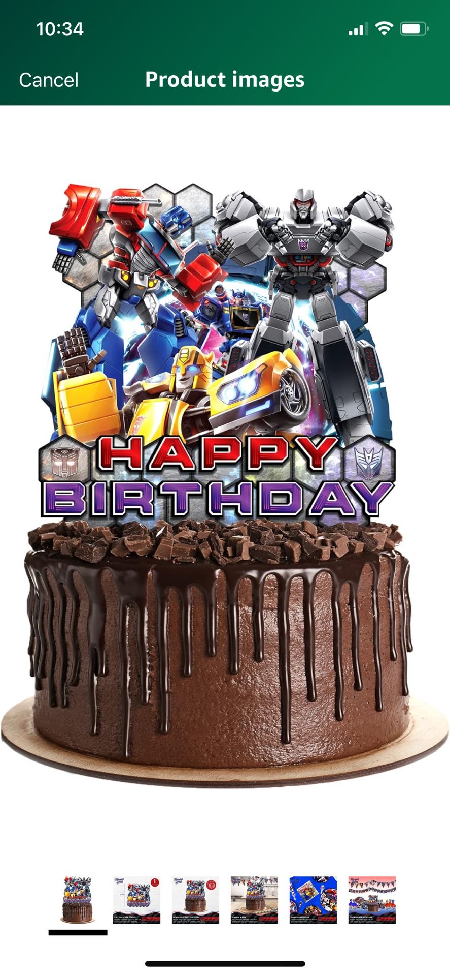 Transformers Birthday Cake Topper