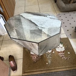 Modern Geometric Mirrored Coffee Table