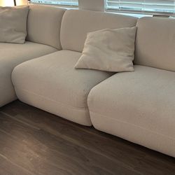 White Boucle Sectional