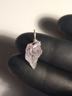 Natural Amethyst Crystal Pendant (925)