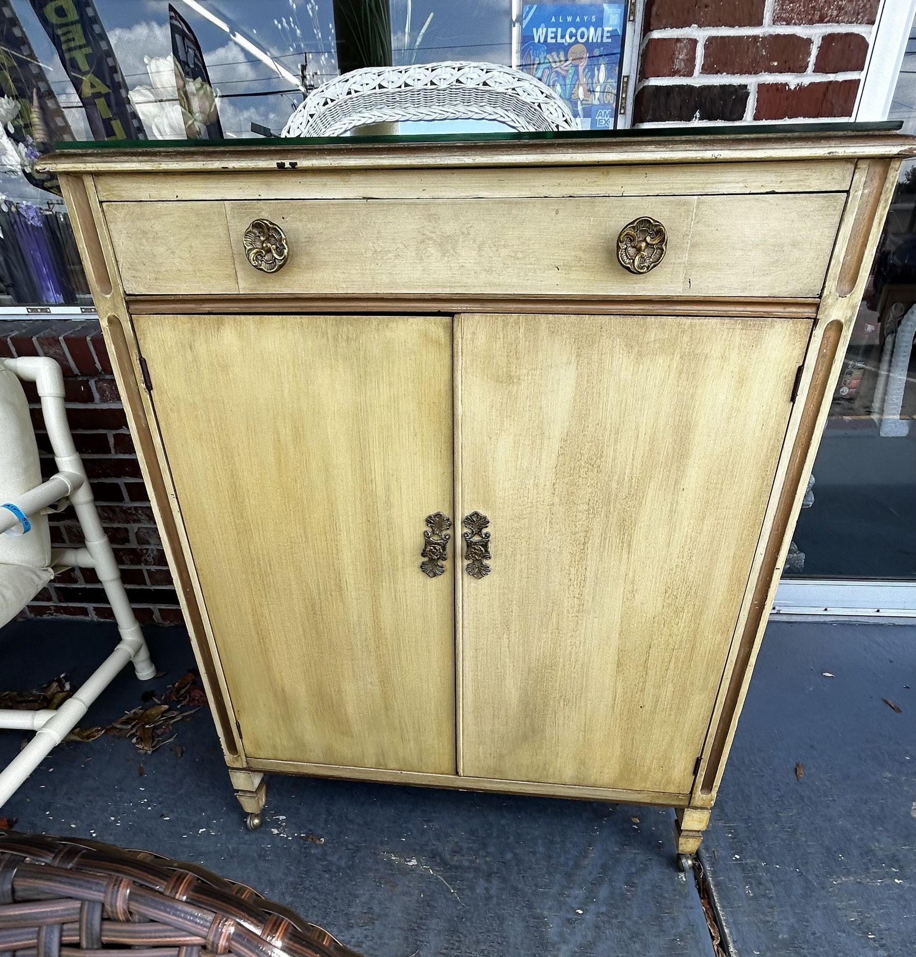 Antique Art Deco Cabinet High Boy Dressing Table