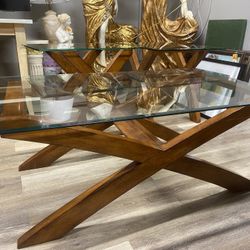 Glass Coffee Table, And End Table Set 