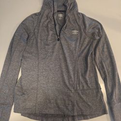 Umbro Women's Sz: Small -Marled Gray 1/4 Zip Athletic Top Long Sleeve Rear Pocket