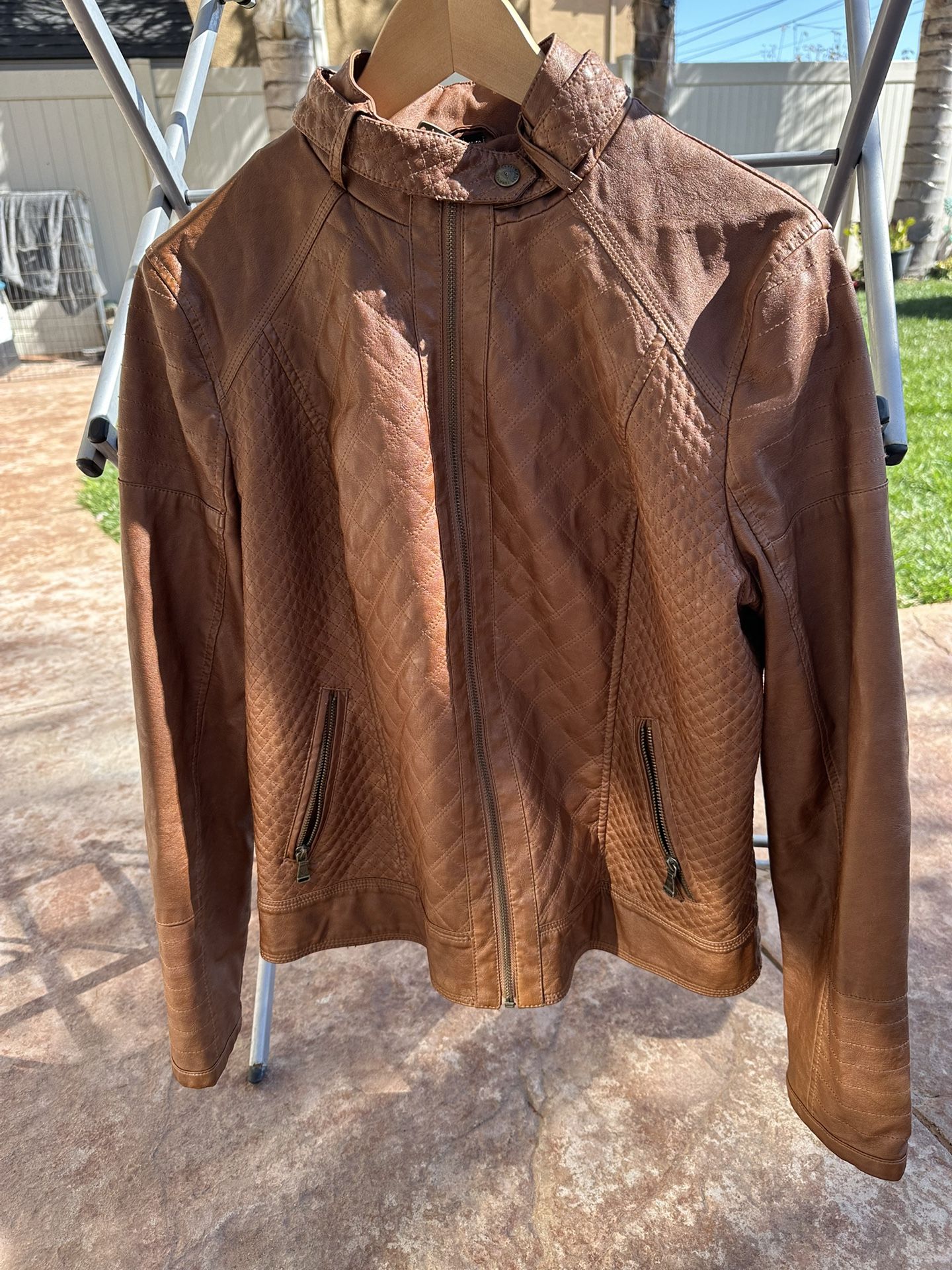 Guess Faux Leather Racer Jacket