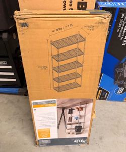 36 in W × 16 in D × 72 in H 5 Tier Chrome Metal Wire Utility Shelving Unit