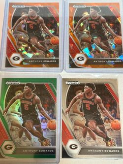 10 cards, two orange ice, one green refractor and seven base 2021 Panini prism draft pick Anthony Edwards lot 10 cards, two orange ice, one green refr
