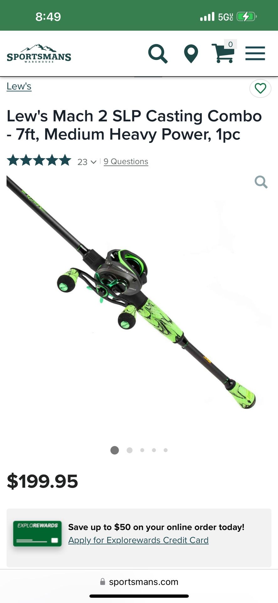 Lew’s Mach, 2 Bait Casting Combo Set