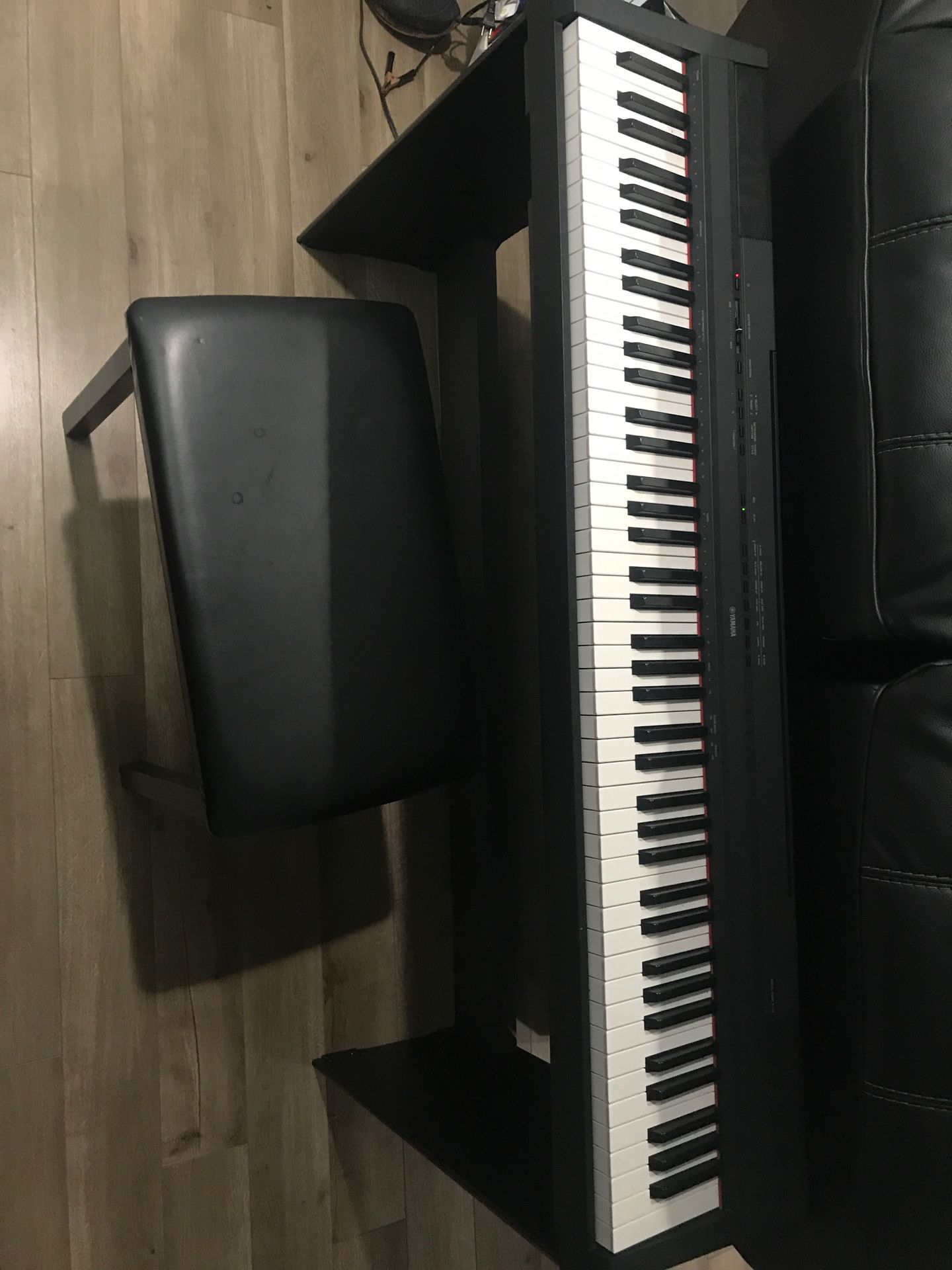 Yamaha P115 digital piano plus pedal support and sit like new