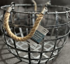 Huge Metal Round Basket 🧺 With Rope Handles